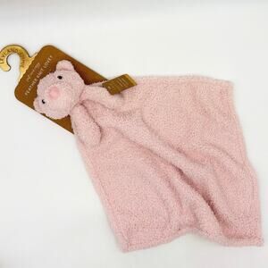 Levi And Emmie Pink Teddy Bear Feather Knit Baby Lovey Security Blanket NEW